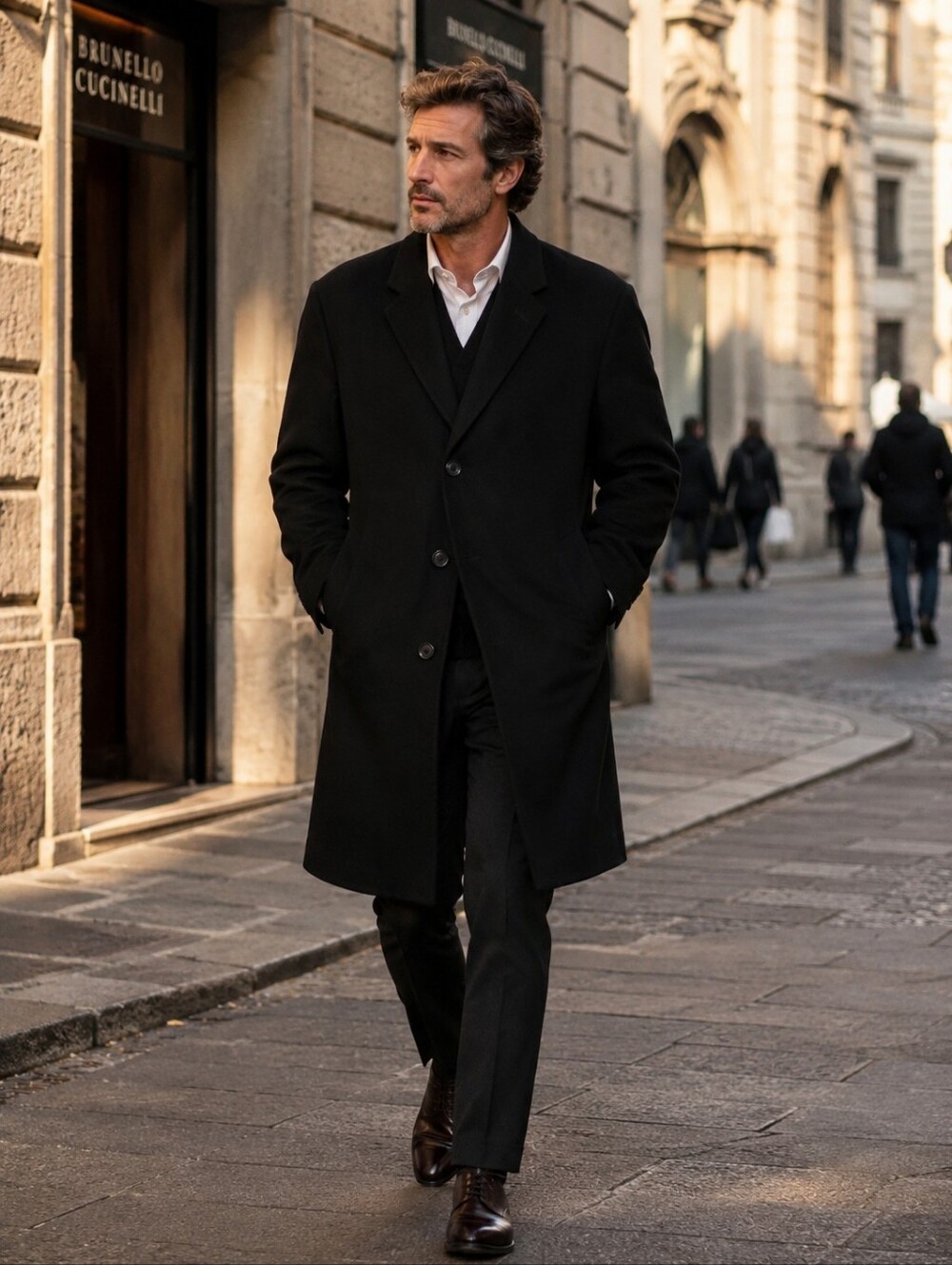 Jos. A. Bank black pure cashmere Long Overcoat